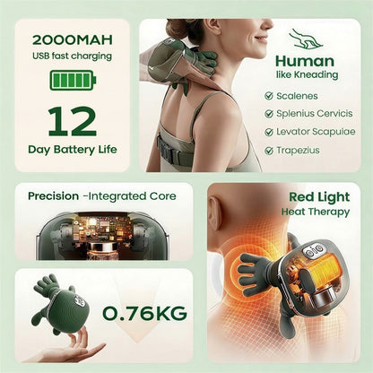 SMART NECK & SHOULDER MASSAGER WITH HEAT THERAPY – PERFECT GIFT FOR RELAXATION