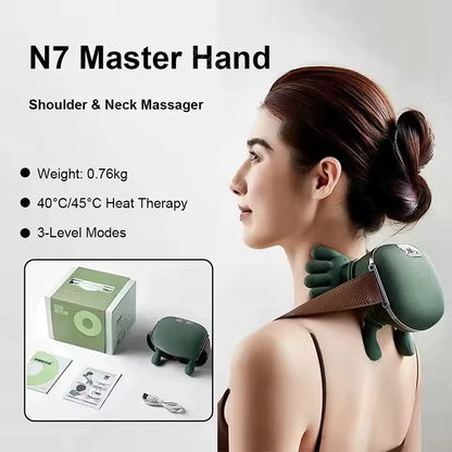 SMART NECK & SHOULDER MASSAGER WITH HEAT THERAPY – PERFECT GIFT FOR RELAXATION