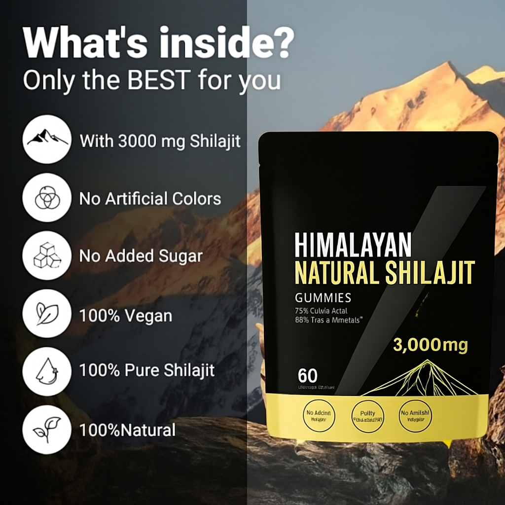 Himalayan Shilajit Gummies – Natural Energy, Stamina & Vitality Boost