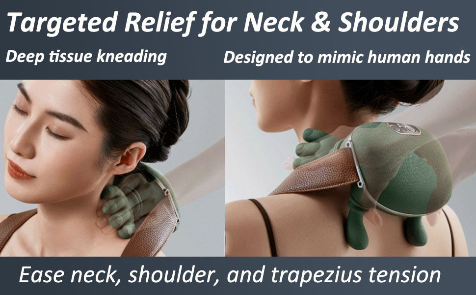 SMART NECK & SHOULDER MASSAGER WITH HEAT THERAPY – PERFECT GIFT FOR RELAXATION